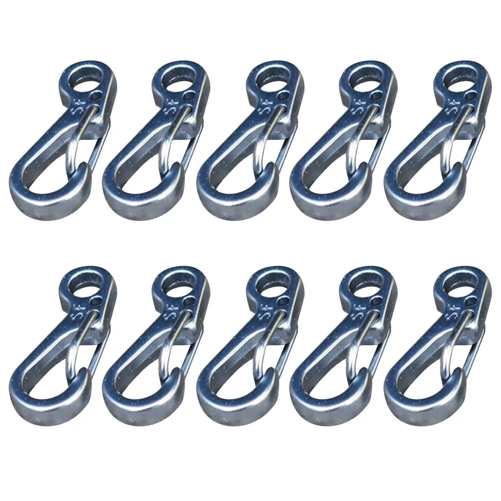 10pcs SF Mini Spring Backpack Clasps hanging keychain Climbing Carabiners metal Bottle Hooks For Hunting Climbing Outdoor Tool