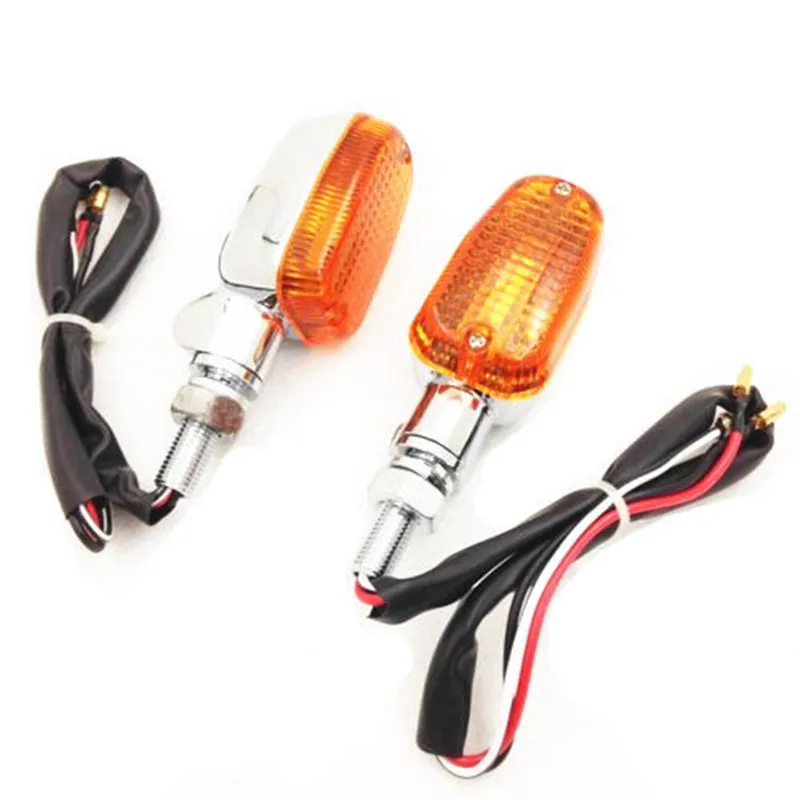 

Universal Motorcycle 10mm Stalk Turn Signals Blinker Amber Lights Cruiser Chopper Cafe Racer Old School Bobber Touring Dirt Bike