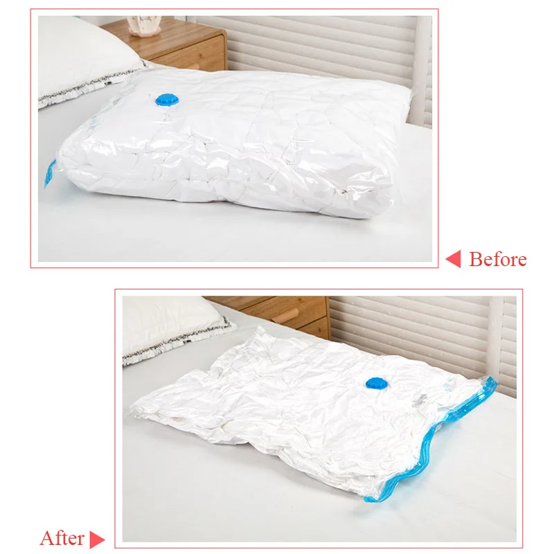 Домашняя вакуумная сумка Boxi для хранения одежды одеял прозрачная с клапаном