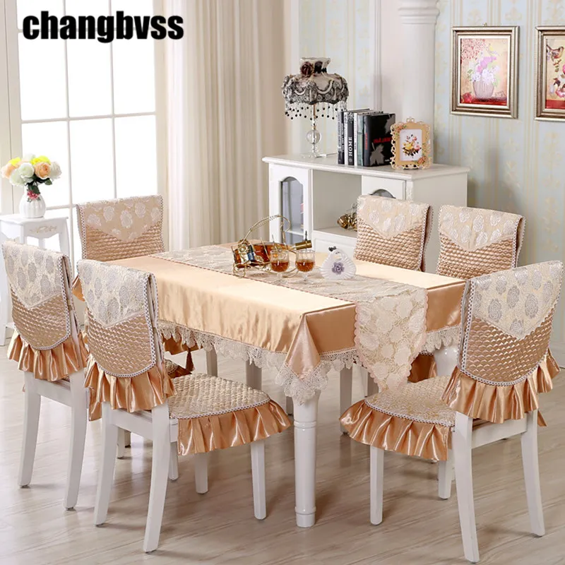 13 шт./компл. Европейский Стиль прямоугольный Скатерти с чехлы для стульев свадьбы