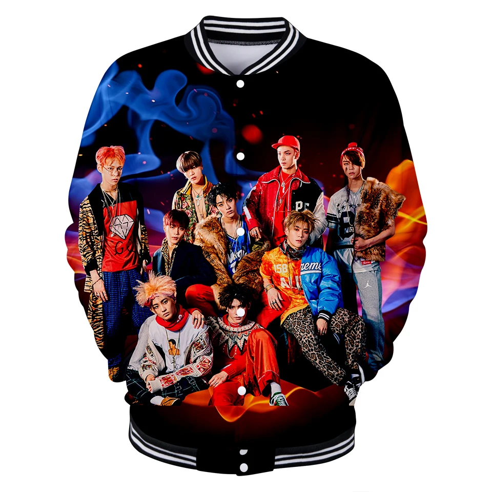 3D NCT Корейская группа бейсбольная куртка пара Kpop хип хоп Осень Зима дышащая