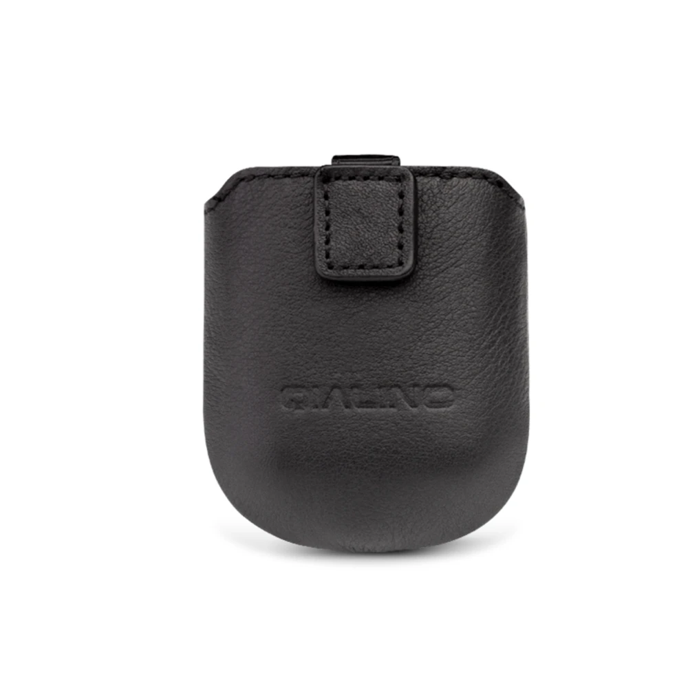 QIALINO кожаный чехол на ремешке для AirPods Apple, чехол из натуральной кожи, Мини Карманы, магнитное хранение наушников, сумка, черный