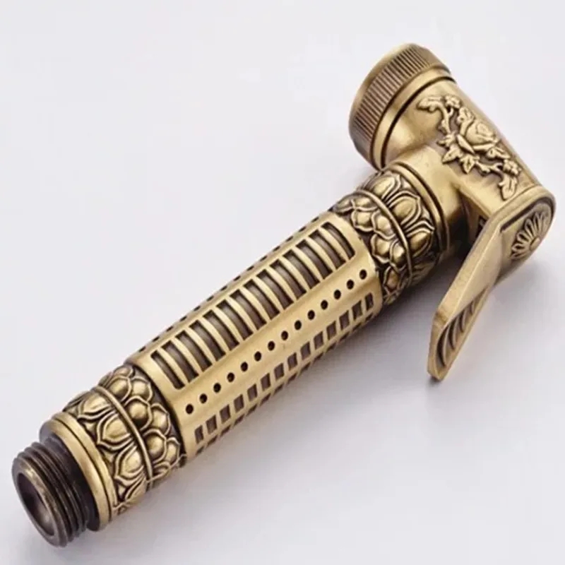 LIUYUE Bidets Faucets Antique Floral Pattern Brass Single Cold Wall Handheld Hygienic Shower Spray Wash Bathroom/Toilet Faucets - Цвет: A-1