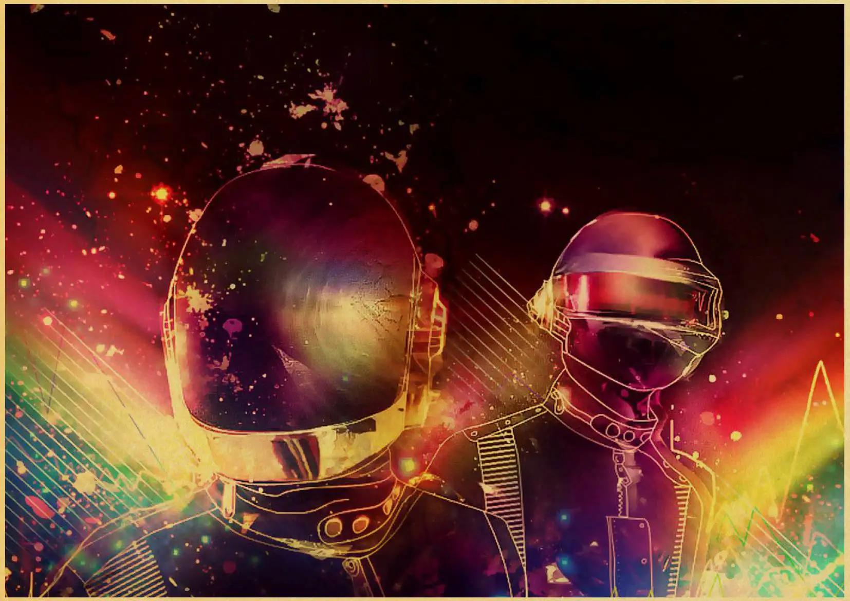 Daft панк-рок музыка постер музыкальной группы наклейки на стену винтажный плакатный принт высокого качества для бара и домашнего декора - Цвет: W065