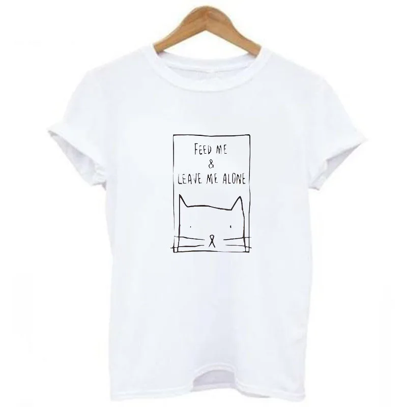 FEED ME и оставить меня в покое женская футболка летние шорты с котом для детей от