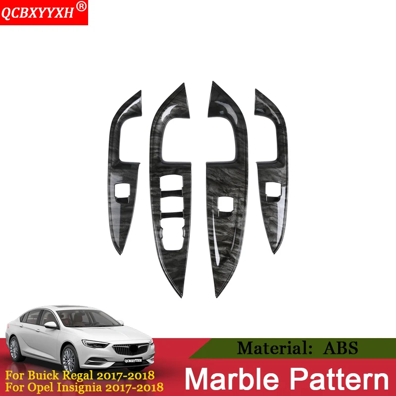 Marble Pattern QCBXYYXH, 4 шт., для межкомнатных дверей, окон, подъемная панель, панель, чехлы, отделка, украшение для Buick Regal Opel Insignia, автомобильный стиль - Название цвета: Marble Pattern