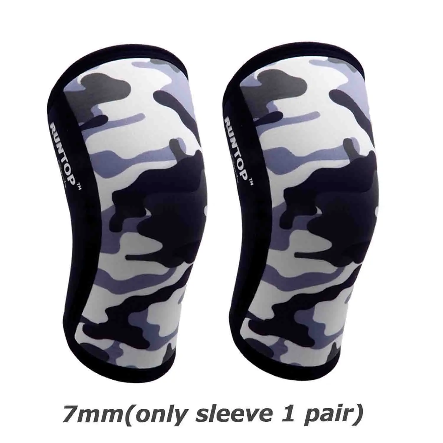 BLACK GREY CAMO RUNTOP 7 мм Неопреновые наколенники Crossfit WODS приседания Тяжелая атлетика Powerlifting фитнес наколенники Поддержка Brace cap компрессия - Цвет: BLACK GREY CAMO