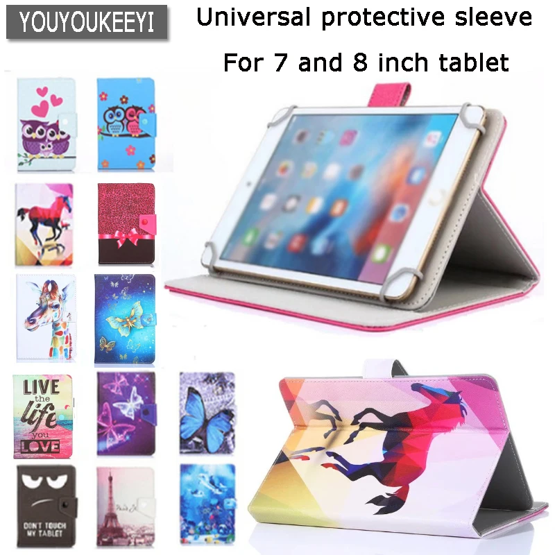 

Universal Cover For teclast P80pro /X80HD/X80H/X80PLUS 8 inch Tablet Cartoon Printed PU Leather Case +gift