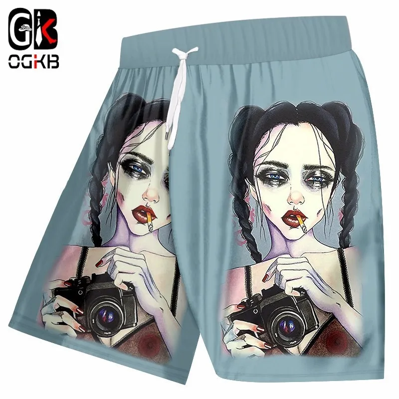 OGKB новые модные мужские пляжные шорты с забавным принтом для курительной камеры