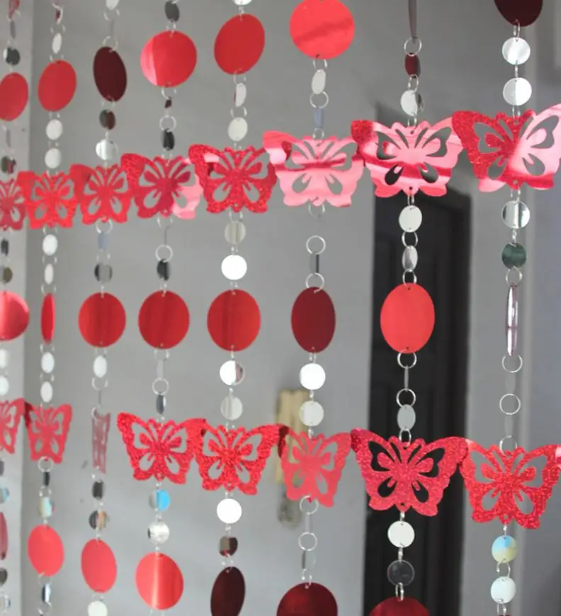 Детский мультяшный занавес пластиковые занавески из ПВХ с бабочками и блестками