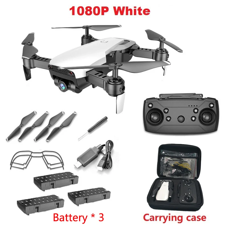 1080MP White 3B CB Teeggi M69G FPV Радиоуправляемый Дрон 4K с 1080P широкоугольной WiFi HD камерой складной Радиоуправляемый мини-Квадрокоптер Вертолет VS VISUO XS809HW E58 M69 - Цвет: 1080MP White 3B CB