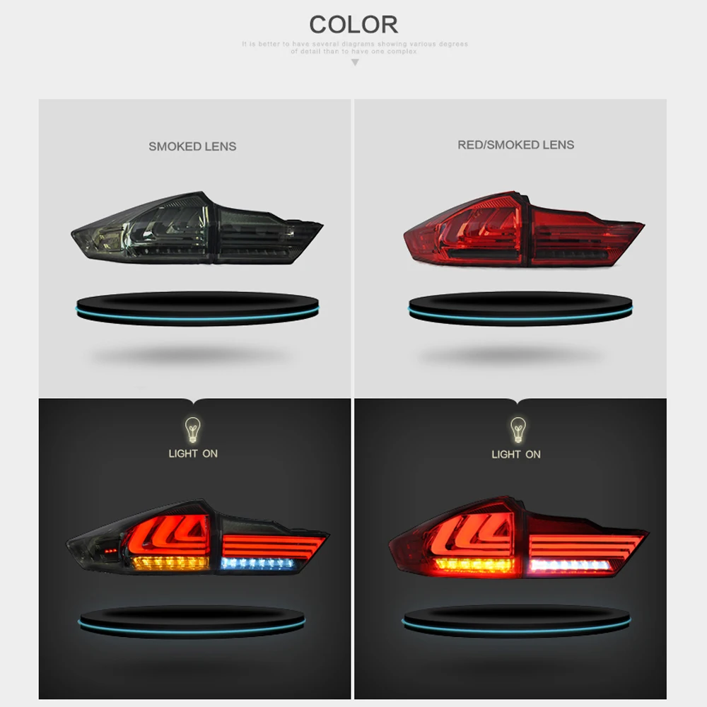 LSlight For Honda City 2014 2015 2016 2017 2018 LED Tail Light Assembly lights Bulb Lamp Running Lights Stop Brake Turn Signal | Автомобили