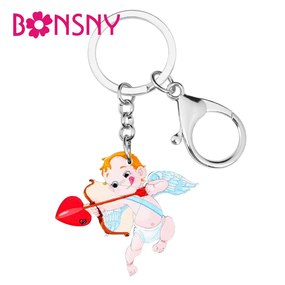 Bonsny акриловый мультяшный Купидон со стрелкой брелок модные милые аниме