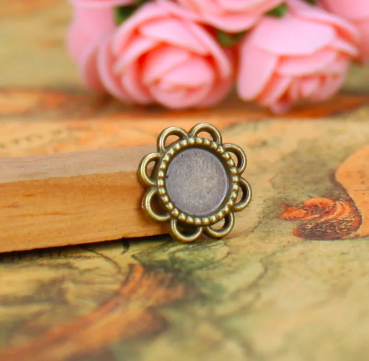 Набор подвесок из античной бронзы стеклянные кабошоны 8 мм 100 шт. 14 мм|pendant hook|pendant