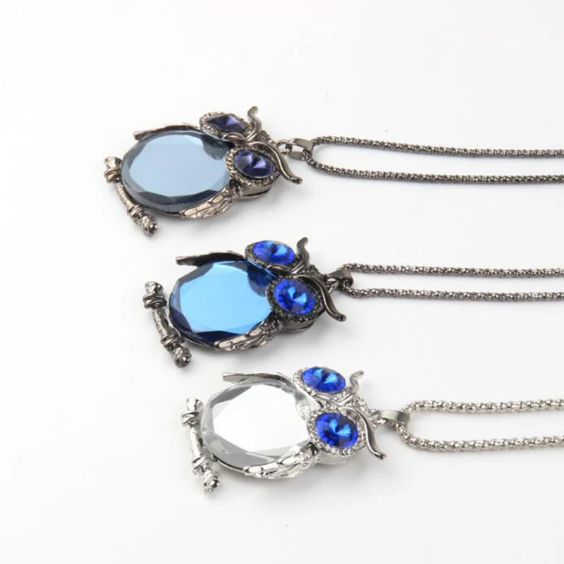 Женская цепочка на свитер LNRRABC ожерелье с подвеской в виде совы стразы