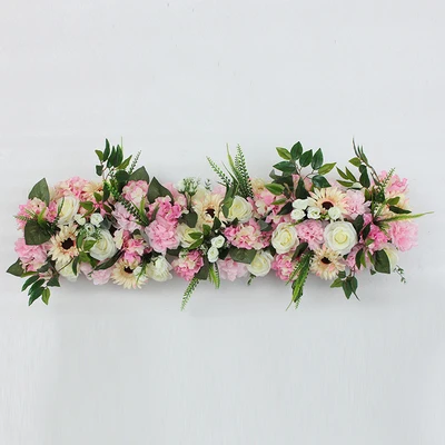 

Romantic White artificial flower arrangement wedding decoration party props wedding stage arches fake flower row arrangement