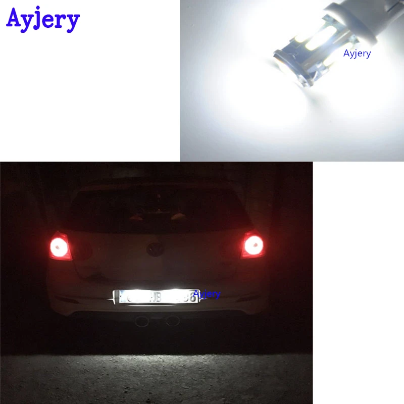 Ayjery! Супер яркие 300 шт T10 7014 10 SMD W5W 10Led автомобильные дверные огни 12VDC приборные лампы белые Автомобильные светодиодные лампочки