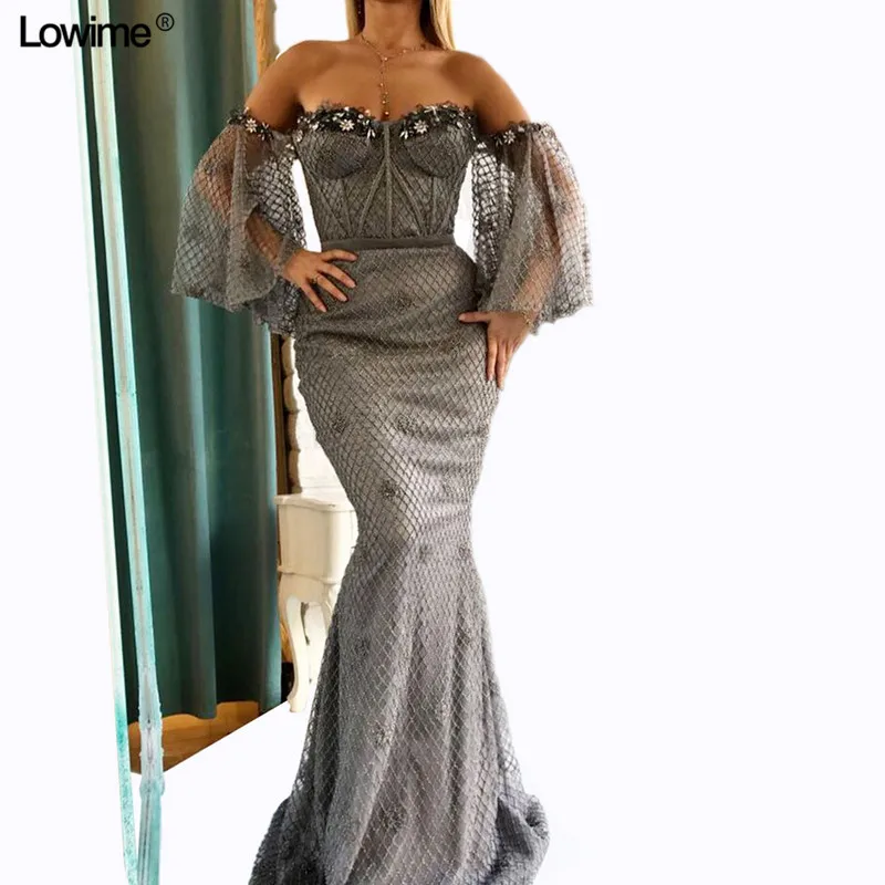 Русалка сексуальное 2018 милое Выпускное Платье длинное с аппликацией Кружева