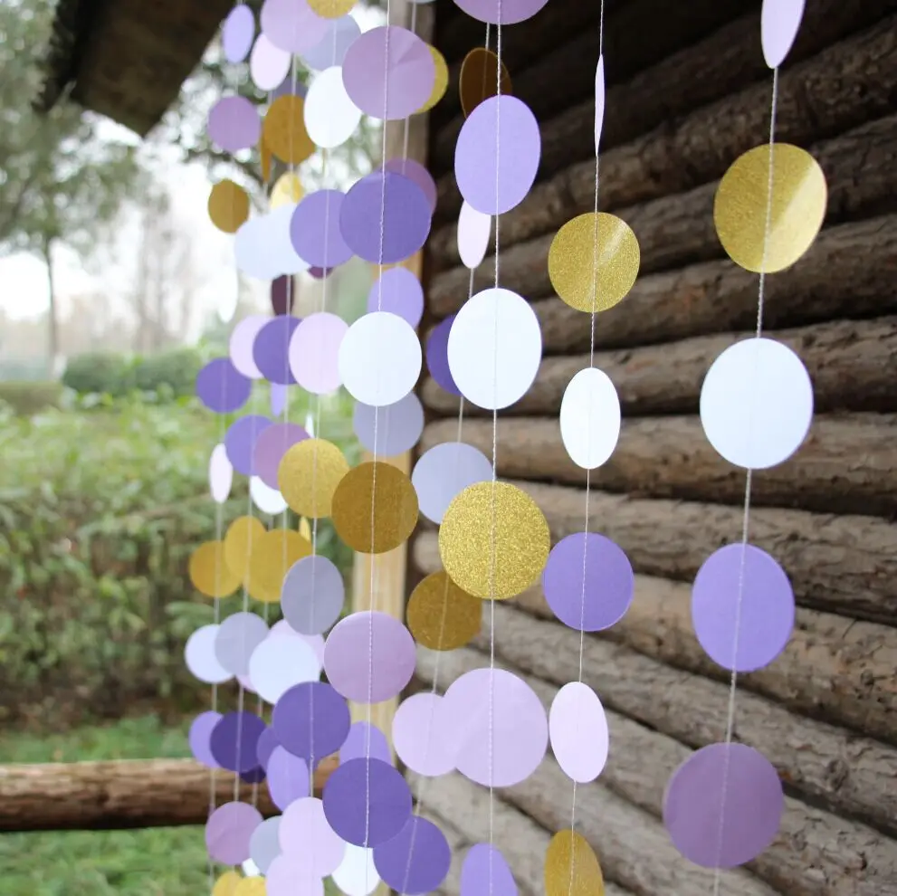 (5 шт./лот) Фиолетовый Золото Гирлянды Фон Свадьба Праздник Фотосессии Торжества