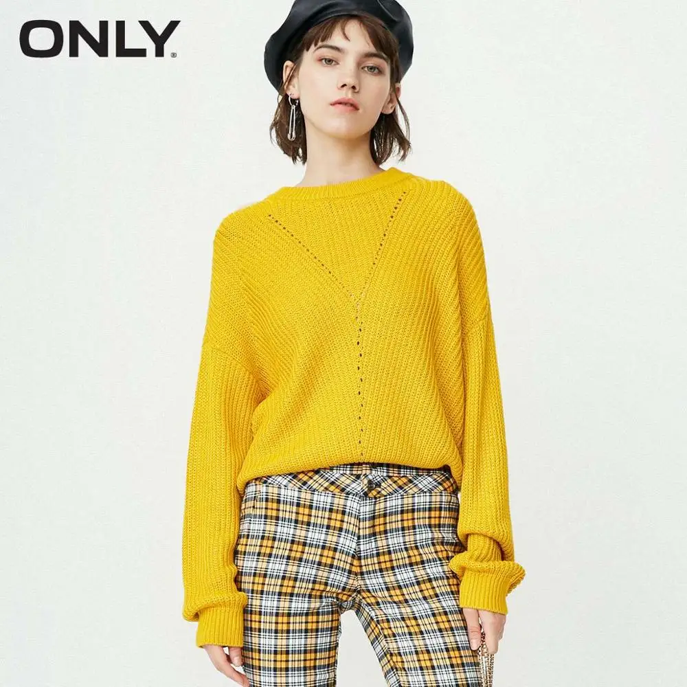 ONLY2019 Женская Осенняя новая простая Свободная кофта | 118324544 - Цвет: GOLDEN ROD