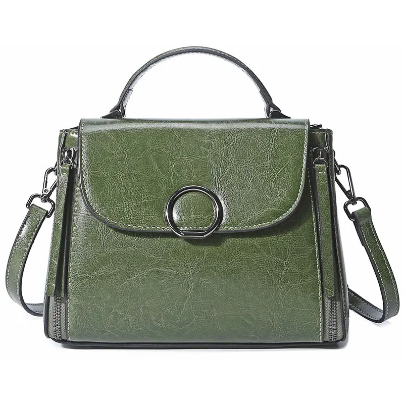 Высокое качество Зеленый Для женщин Сумки из кожи твердое масло воск кожа