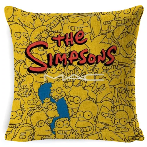 Темно-рыжий FOKUSENT Семья комедийные Юмор The Simpsons мультипликационный персонаж изображения Подушка Чехол Украшение Дома Наволочка на подушку «Симпсоны» вентиляторы - Цвет: Темно-рыжий