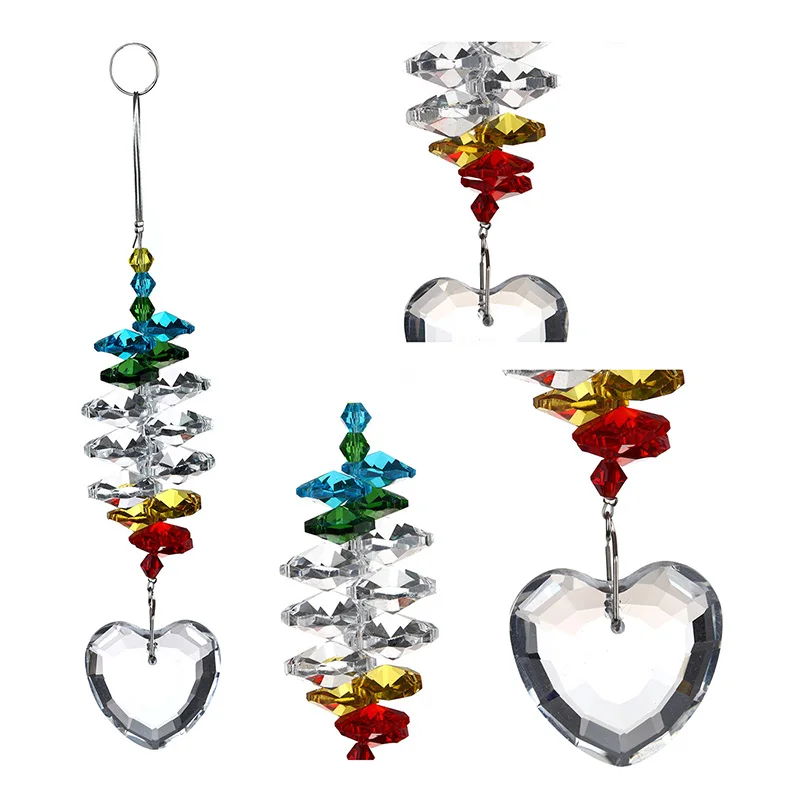 H &amp D оконная подвеска в форме сердца с кристаллами Suncatcher фэншуй Радужная люстра