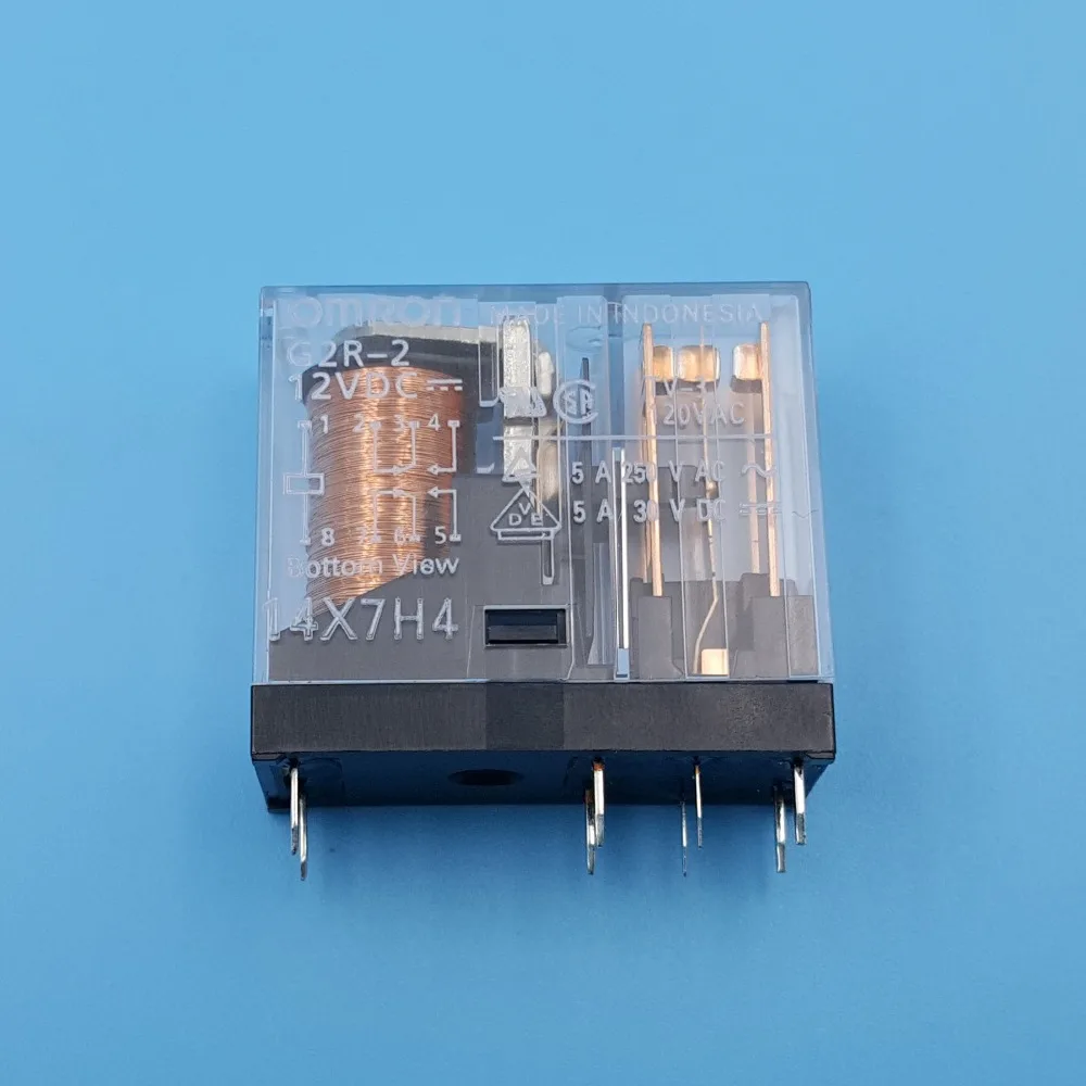 10 шт. Omron G2R-2 DC12V 24V 8Pin печатного монтажа DPDT реле питания 5A/250VAC