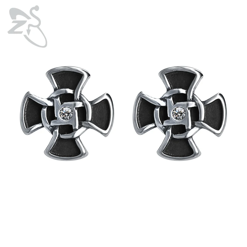 Мужские серьги-гвоздики из нержавеющей стали ZS Corss маленькие серьги в стиле