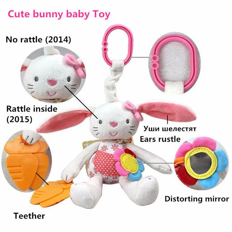 

New Baby Toys Soft Plush Bunny Baby Rattles Hanging Bell Crib Bed Animal Kids Toys For Children