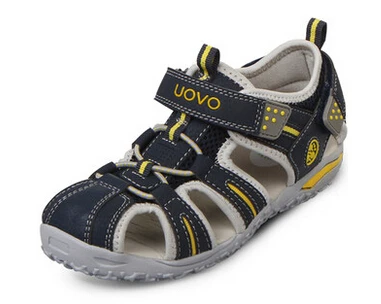 Navy blue UOVO/ брендовые летние пляжные сандалии; детские сандалии с закрытым носком; детская модная дизайнерская обувь для мальчиков и девочек; 24#-38 - Цвет: Navy blue