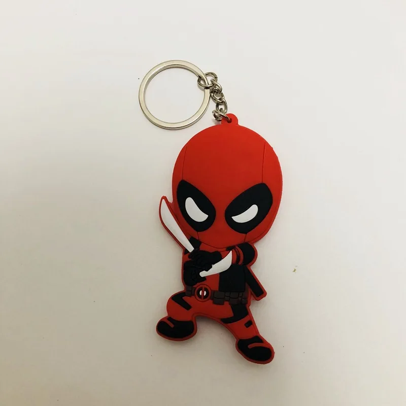 4 С принтами "Marvel", "Мстители", мультфильм ПВХ брелок фильма «Дэдпул»; рубашки; Модная Новинка смешной кулон брелок ювелирные изделия аксессуары Llaveros Chaveiros подарок - Цвет: 4