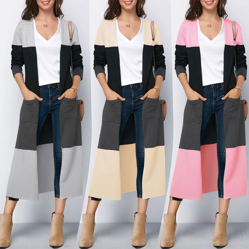 2018 Кардиган с длинным рукавом и разрезом сбоку |