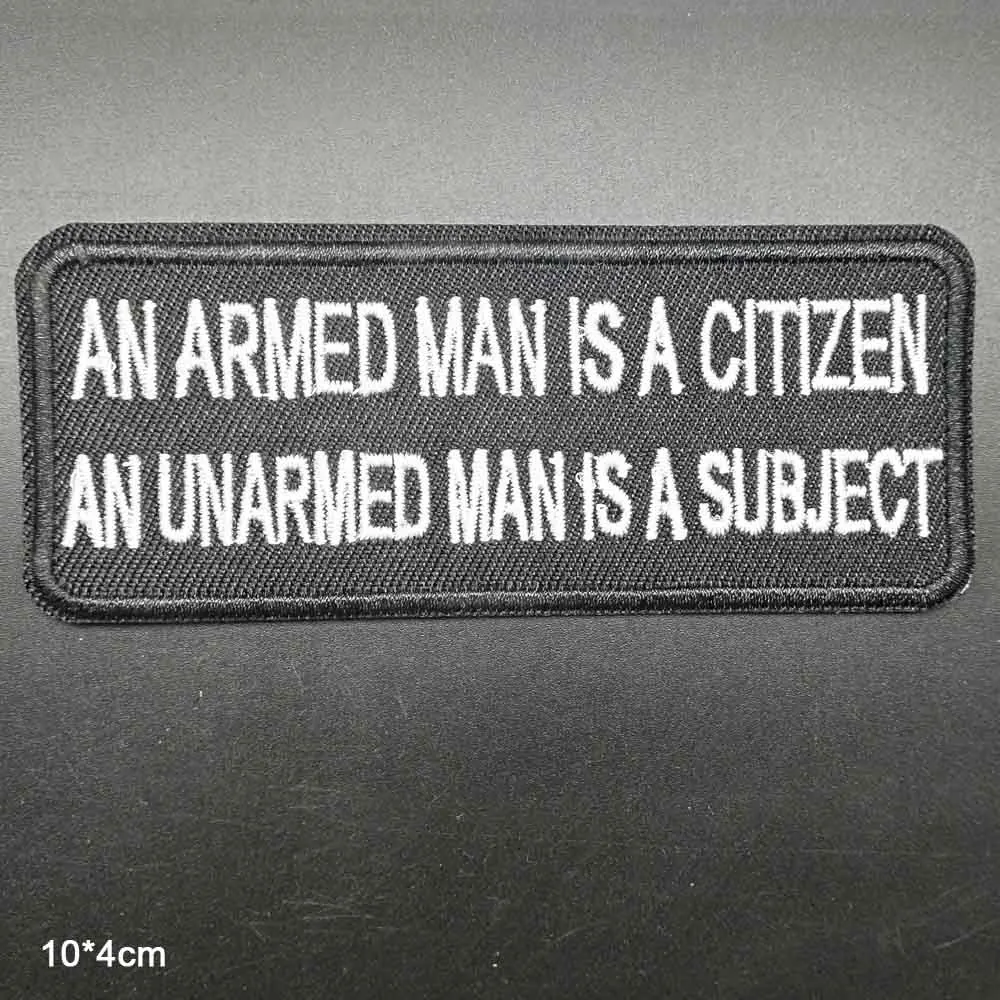 AN ARMED MAN Моя вера мой щит вегетарианские слова из букв Freedom US тема Новинка клеящиеся утюгом украшения нашивки для одежды - Цвет: AN ARMED MAN
