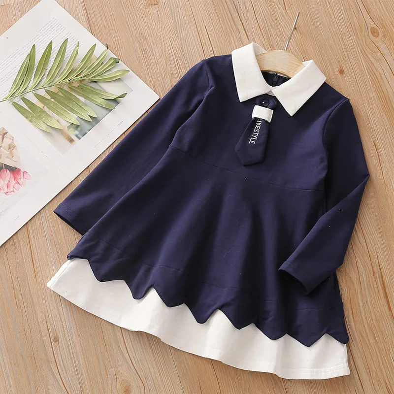 2019 г. весенне-осеннее школьное Длинное Платье До Колена в консервативном стиле с