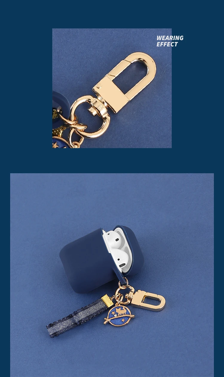 Для AirPods защитный чехол мягкий силиконовый корпус для беспроводной bluetooth-гарнитуры набор женский чехол анти-падение кольцо для ключей