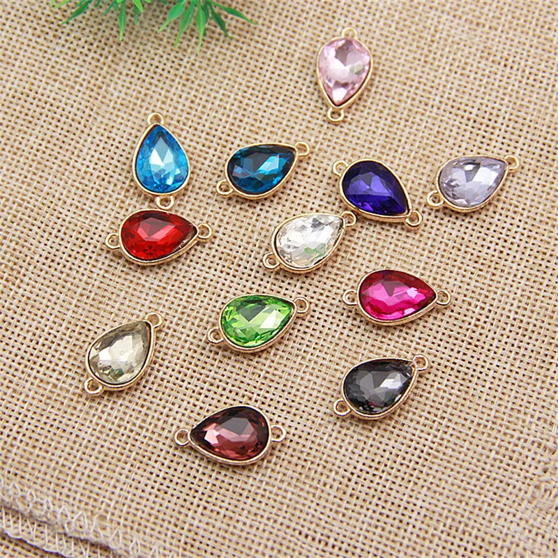 

New 60pcs 10*14MM Crystal Rhinestone Waterdrop Pendant Charms DIY Jewelry Findings Ornament Accessories Earring Jewelry Pendants