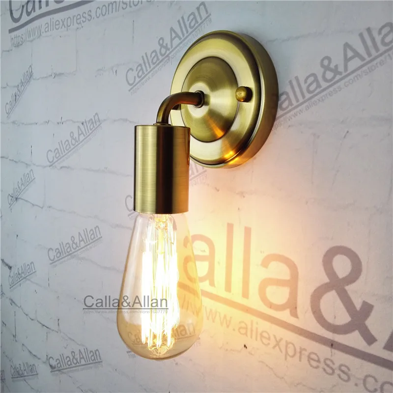 Античный латунный настенный светильник сделай сам E27 винтажный Железный в