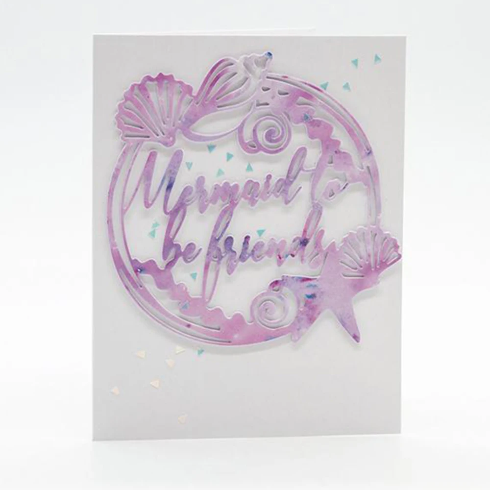 Металлические режущие штампы Русалка чтобы быть друзьями для скрапбукинга