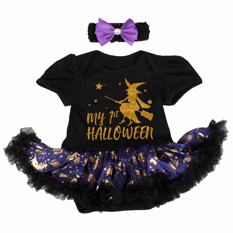 Костюм тыквы на Хэллоуин одежда для маленьких девочек Одежда младенцев платье