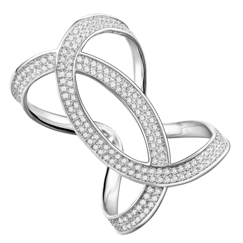 Модные женские ювелирные изделия KIVN с фианитами открытые регулируемые свадебные