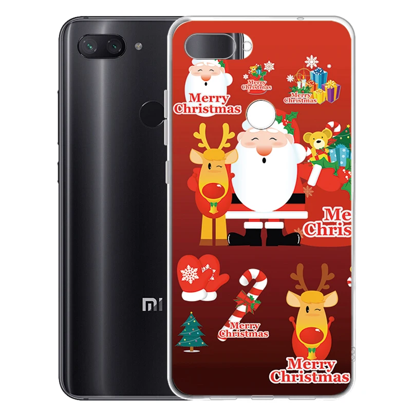 На новый год Рождеством чехол для Xiaomi Mi 8 Lite 6 26 &quotтонкий мягкий силиконовый