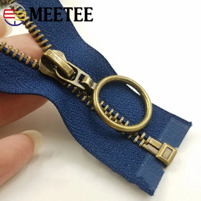 Meetee 1pc 50/70cm 5# Metal Copper Tooth Open-End Zipper Down Jacket Decoration Zip DIY Costume Garment Sewing Material ZA015 | Дом и сад