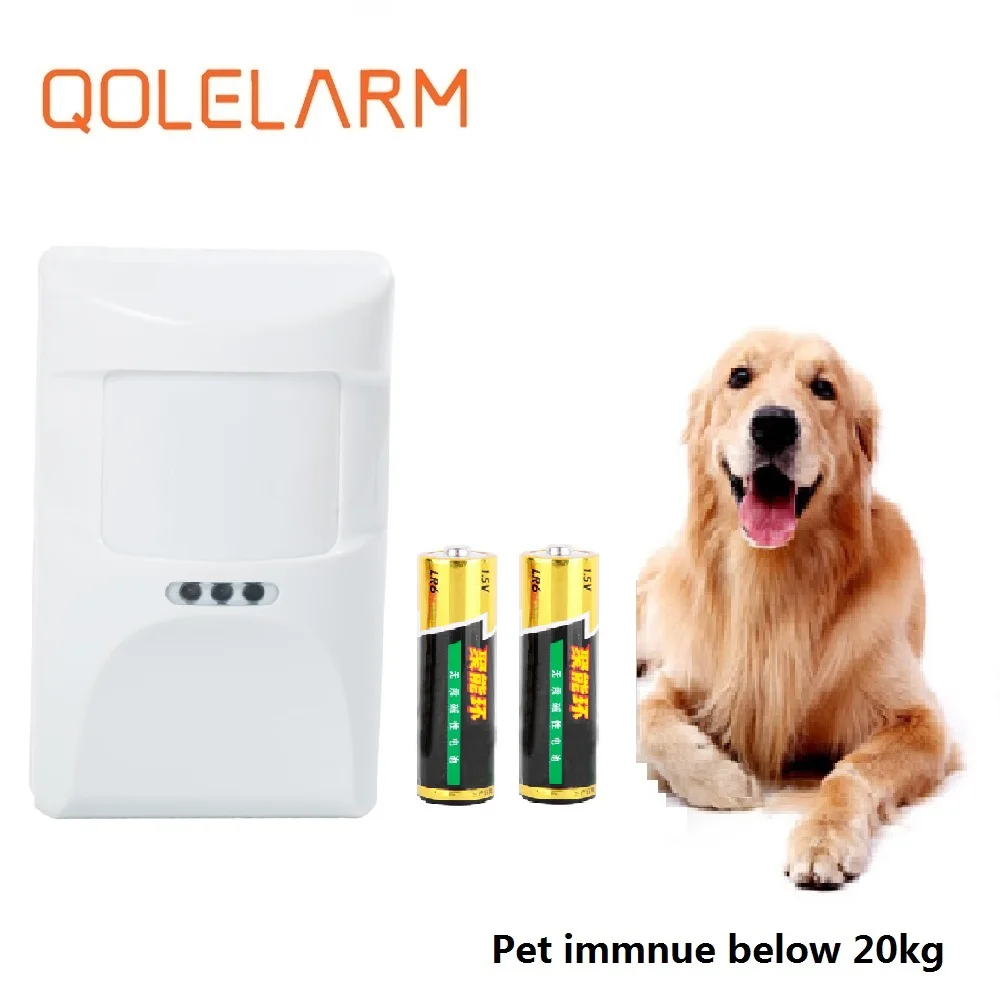 1pc (with battery) QOLELARM 433 МГц ПЭТ-детектор, датчик движения, анти-ПЭТ для ниже 20 кг животных, для Wifi/GSM домашней сигнализации - Цвет: 1pc (with battery)