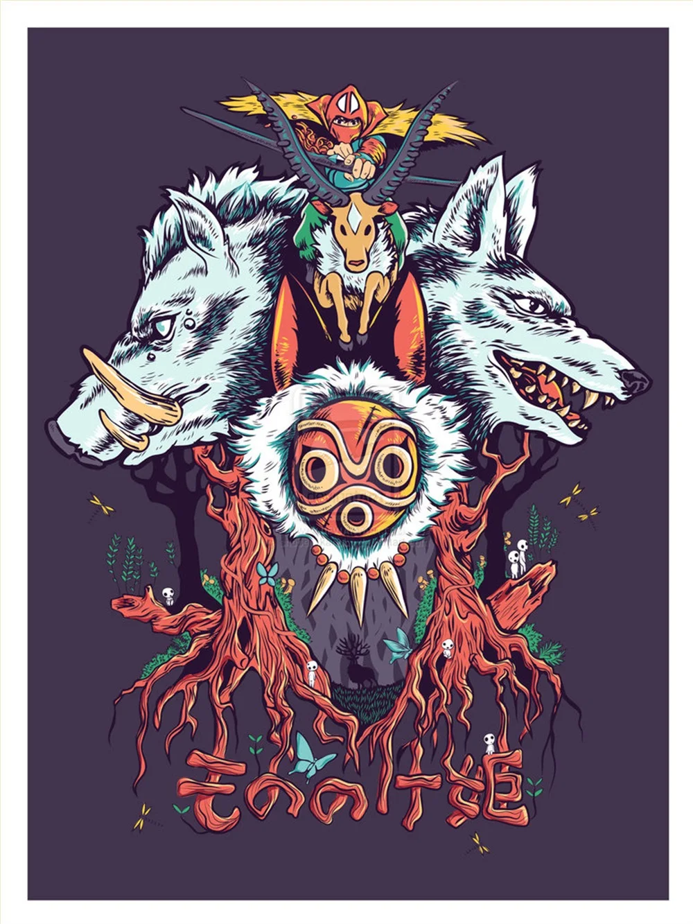 Хаяо Миядзаки японская анимация принцесса Mononoke постер Винтаж Ретро постеры