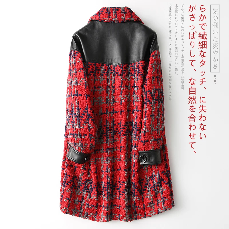 Куртка из натуральной кожи женская шуба осенне зимняя куртка одежда 2018 овечья