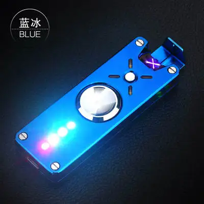 Непоседа Спиннер светильник er Dual Arc электронная USB Зажигалка светодиодный светильник Marquee дизайн ветрозащитный двойной дуги сигарета курительный инструмент - Цвет: Blue