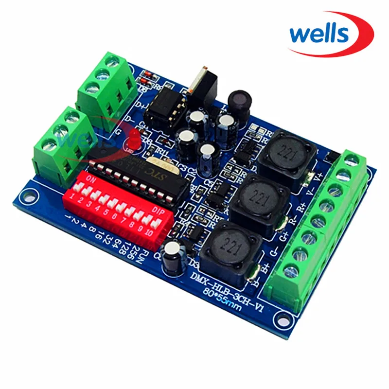 Постоянный ток 700мА Высокая мощность 3CH RGB dmx контроллер привод DMX512 декодер для