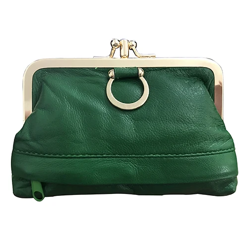 034Green BELLO TUTTI, Женский мини кошелек для монет, натуральная кожа, дизайн, кошелек для леди, с металлической застежкой, кошелек для мелочи, повседневная сумка - Цвет: 034Green