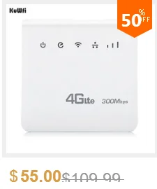 KuWfi 300 Мбит/с беспроводной CPE 4G LTE Wifi маршрутизатор ФЗД TDD LTE WCDMA GSM глобальная разблокировка внешних антенн слот для sim-карты WAN/LAN порт